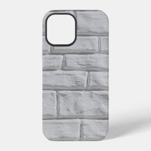 Light grey or white brick wall surface texture bac iPhone 12 case