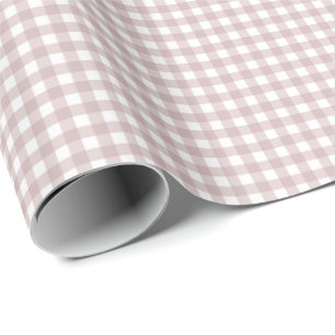Light Grey-Pink Simple Plaid Wrapping Paper