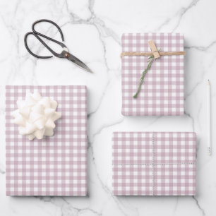 Light Grey-Pink Simple Plaid Wrapping Paper Sheet