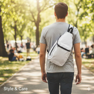 Light Grey Print Cut Sew Sling Bag for You
