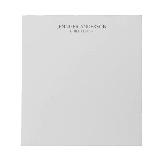 Light Grey Professional Modern Plain Minimalist Notepad (Front)