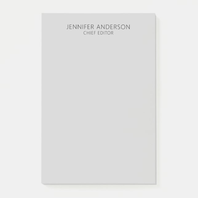 Light Grey Professional Modern Plain Minimalist Post-it Notes (Front)