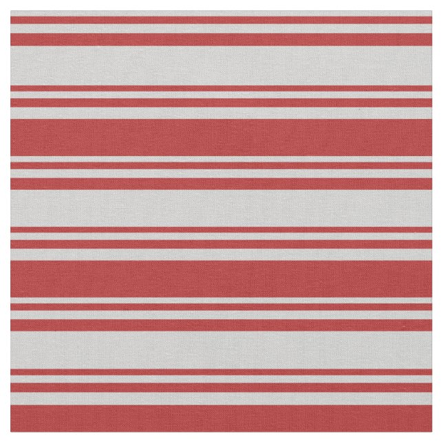 Light Grey & Red Coloured Stripes Fabric (Close Up)