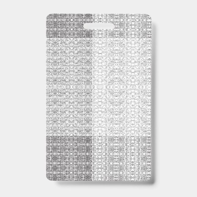 Light grey repeating V-shaped pattern on a white b ID Badge (Front)