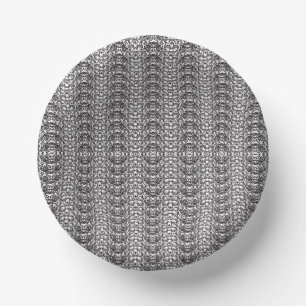 Light grey repeating V-shaped pattern on a white b Paper Plate
