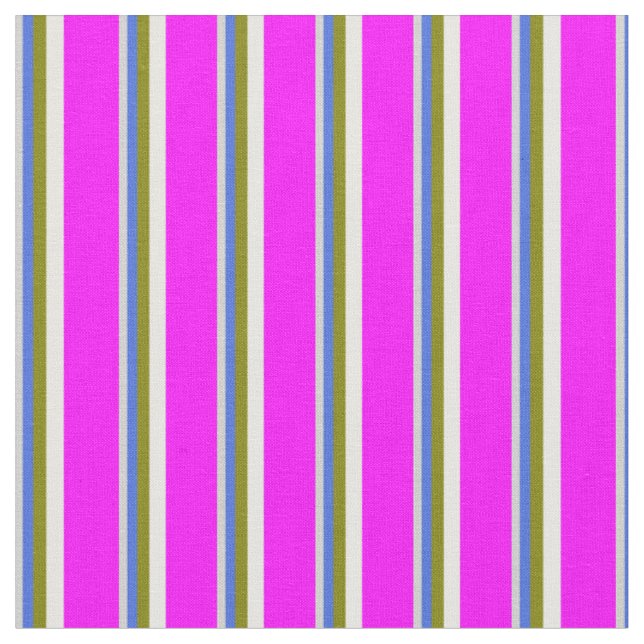 Light Grey, Royal Blue, Green, Mint Cream, Fuchsia Fabric (Close Up)