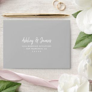 Light Grey Self-Addressed RSVP Envelope