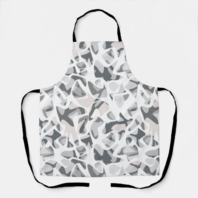 Light Grey Spots Abstract spotted pattern  Apron (Front)