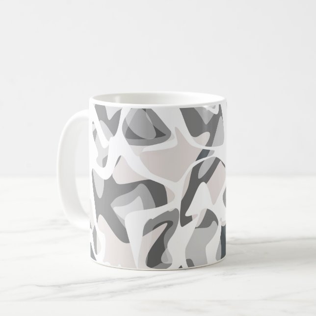 Light Grey Spots Abstract spotted pattern  Coffee Mug (Front Left)
