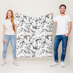 Light Grey Spots Abstract spotted pattern  Fleece Blanket