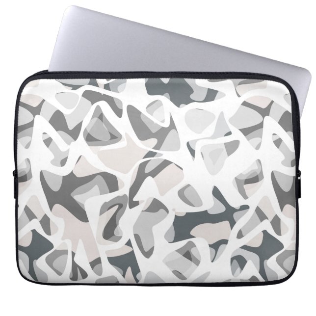 Light Grey Spots Abstract spotted pattern  Laptop Sleeve (Front)