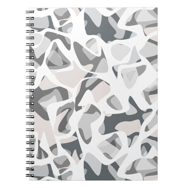 Light Grey Spots Abstract spotted pattern  Notebook (Front)