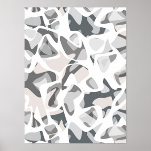 Light Grey Spots Abstract spotted pattern  Poster