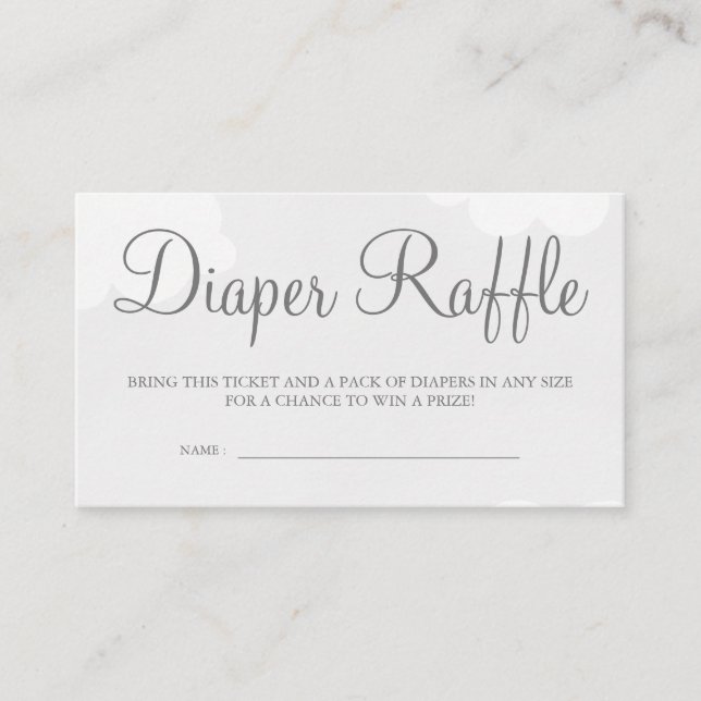Light Grey Starry Sky Diaper Raffle Card Tickets (Front)