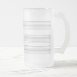 Light grey stripes frosted glass beer mug