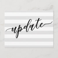 Light Grey Stripes Postponed Wedding Update Notice