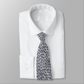 Light Grey Strokes on Dark Blue B Tie
