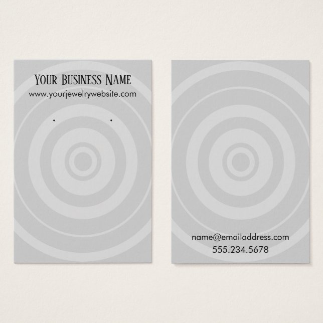 Light Grey Target Earring Holder Display Cards (Front & Back)