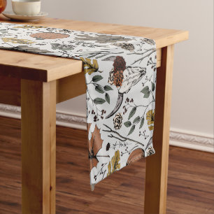 Light Grey Thanksgiving Cow Skull Fall Harvest Long Table Runner