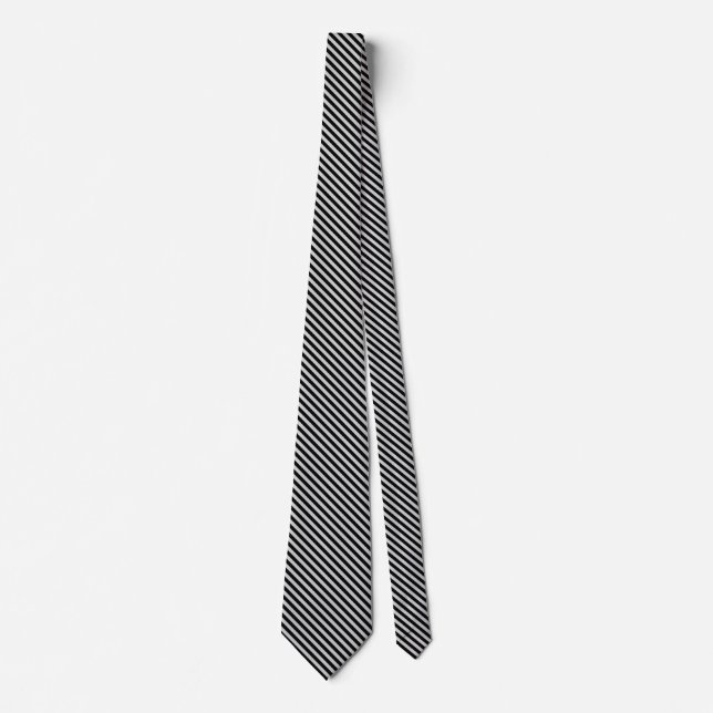 Light Grey Thin Diagonal Stripes Tie (Front)