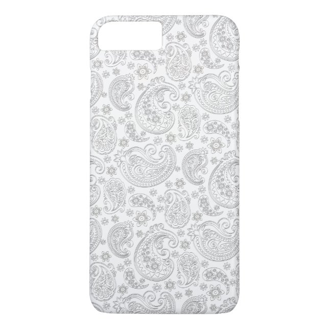 Light Grey Vintage Paisley Case-Mate iPhone Case (Back)