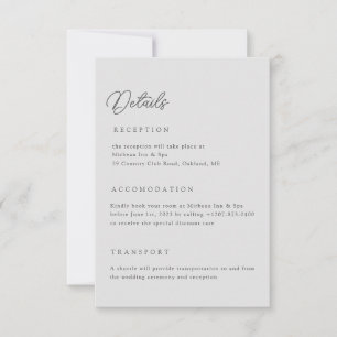 Light Grey Wedding Details Qr Code Enclosure Card