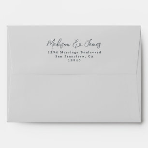 Light Grey Wedding Return Address Envelope