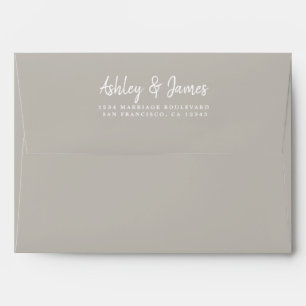Light Grey Wedding Return Address Envelope
