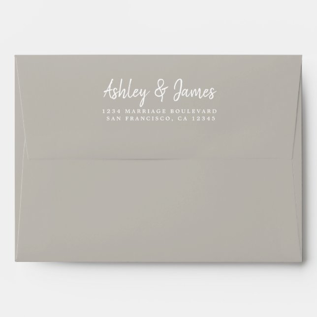 Light Grey Wedding Return Address Envelope (Back (Top Flap))