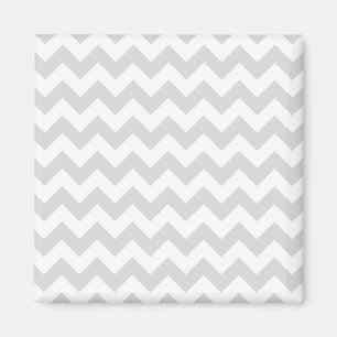 Light Grey White Chevron Zig-Zag Pattern Magnet