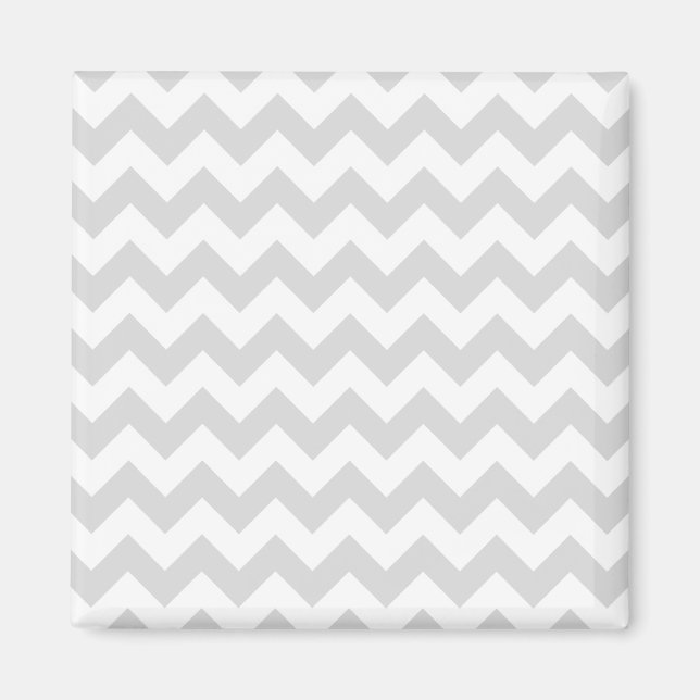 Light Grey White Chevron Zig-Zag Pattern Magnet (Front)