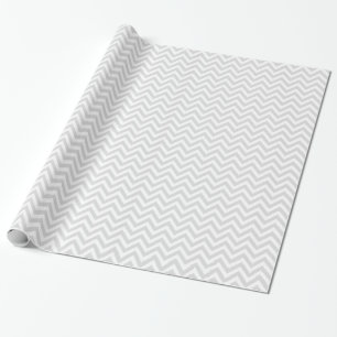 Light Grey White Chevron Zig-Zag Pattern Wrapping Paper