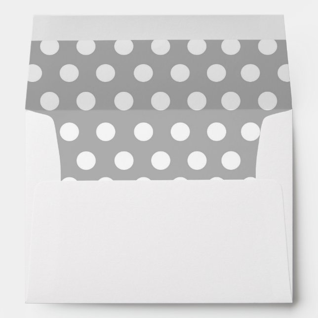 Light grey white large polka dots pattern envelopes (Back (Bottom))