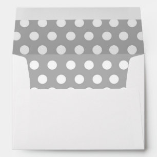 Light grey white large polka dots pattern envelopes