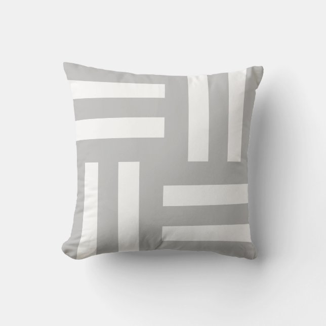 Light Grey & White Striped Cushion (Front)
