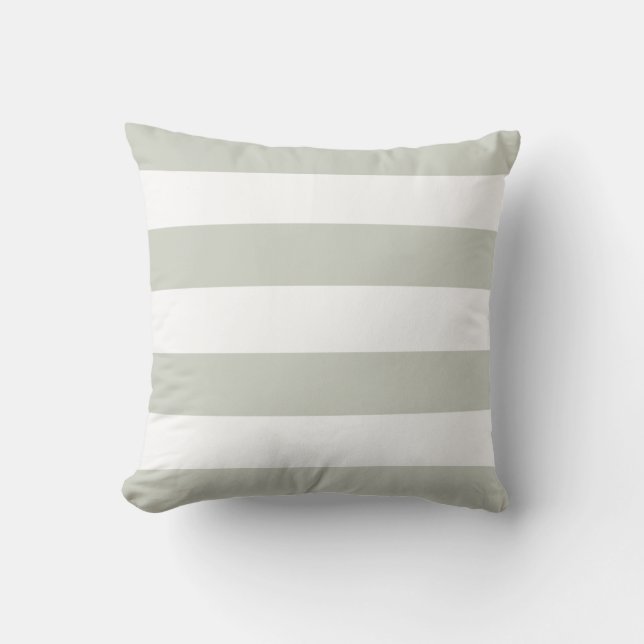 Light Grey & White Striped Pillow (Front)