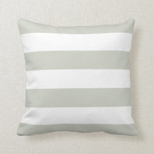 Light Grey & White Striped Pillow