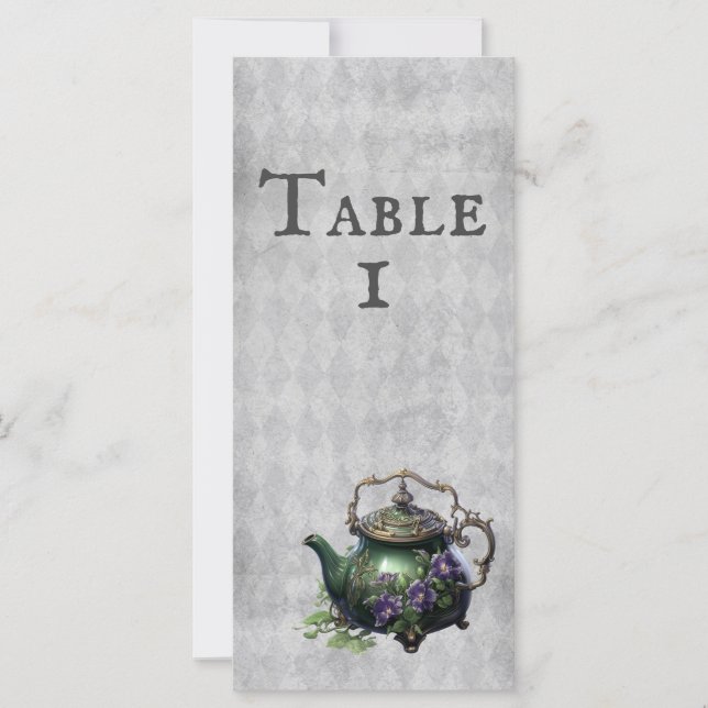  Light Grey Witches Tea Enchanted Brew Table Cards (Front)