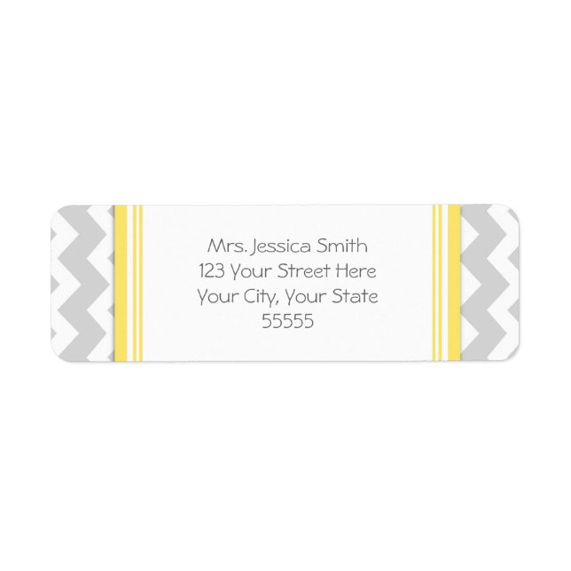 Light Grey Yellow Chevron Address Labels (Front)