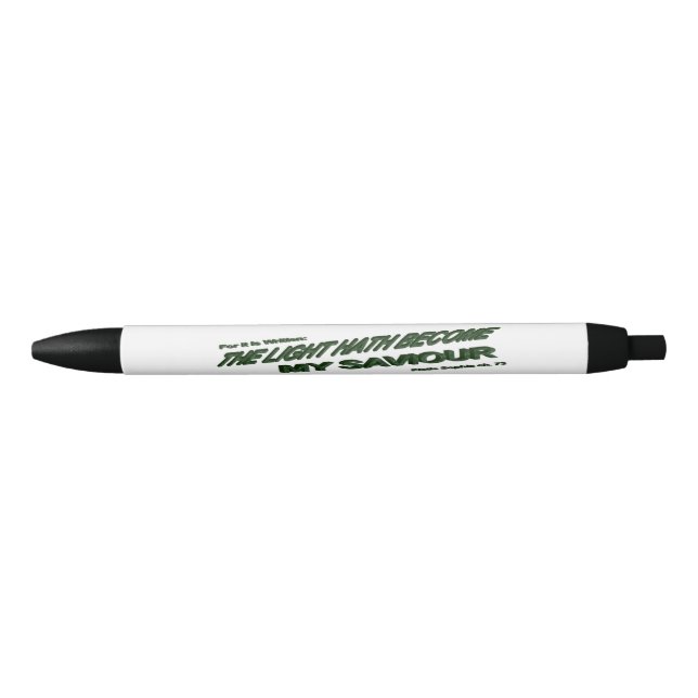Light Hath Become My Saviour - Green Black Ink Pen (Front)
