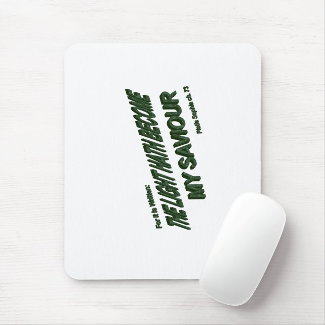 Light Hath Become My Saviour - Green Mouse Mat (With Mouse)