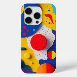 Light-hearted 3D shapes in primary colours  iPhone 15 Pro Case