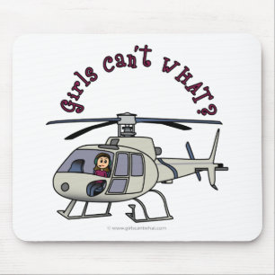 Light Helicopter Girl Mouse Mat