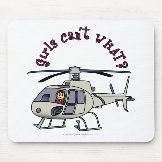 Light Helicopter Girl Mouse Mat (Front)
