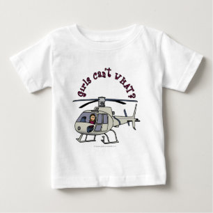 Light Helicopter Pilot Girl Baby T-Shirt