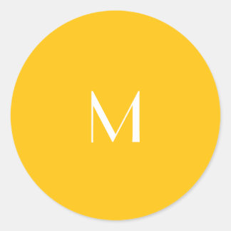 light honey amber - add monogram  classic round sticker