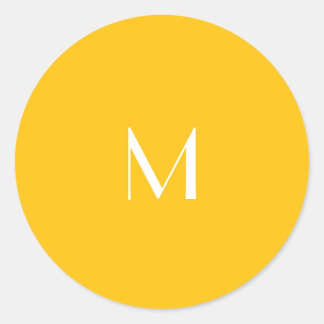 light honey amber - add monogram  classic round sticker (Front)