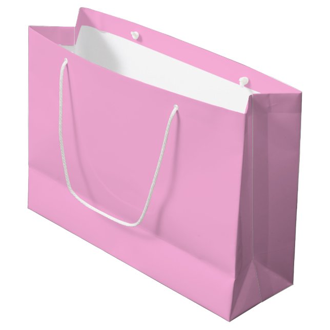 Light Hot Pink Solid Colour Large Gift Bag (Front Angled)