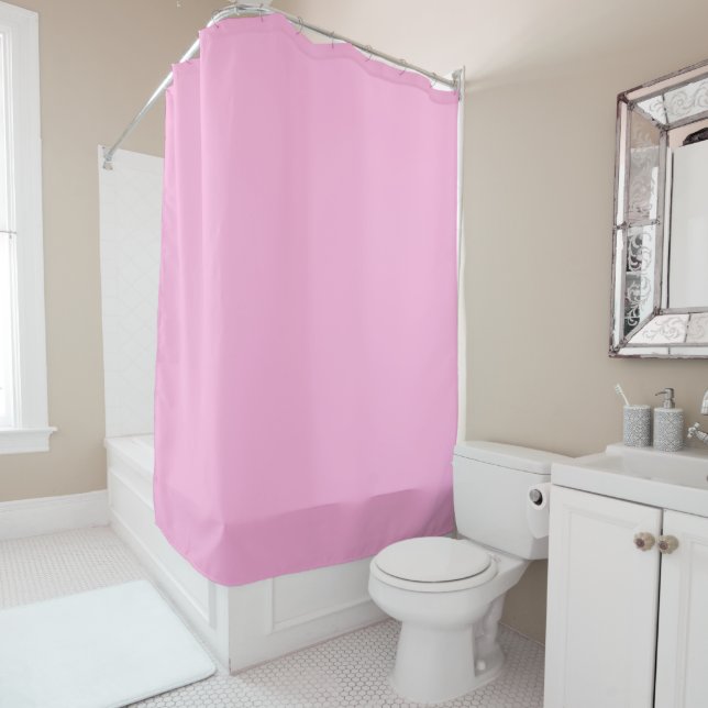 Light Hot Pink Solid Colour Shower Curtain (In Situ)