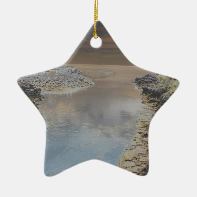 Light house in Cascais Portugal Ceramic Tree Decoration (Front)